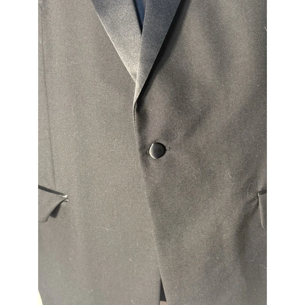 Jos‎ A Bank Formal Elegant Tuxedo Black Jacket Wool/ Satin Trim Sz 43L Wedding